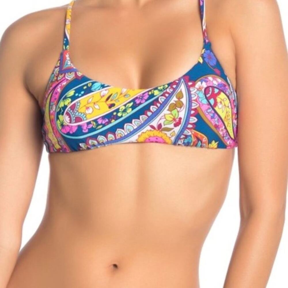 New Trina Turk Moroccan Paisley Bikini Top Multicolor Women's Size 2